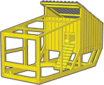 Technical drawing of DIY chicken coop.