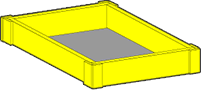 Technical drawing of a raised garden bed. 